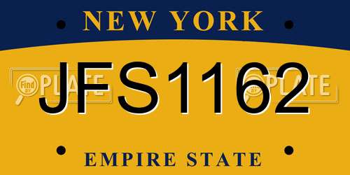 JFS1162 New York License Plate