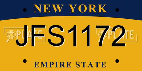 JFS1172 New York License Plate