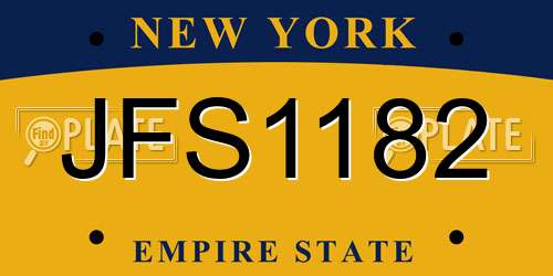 JFS1182 New York License Plate