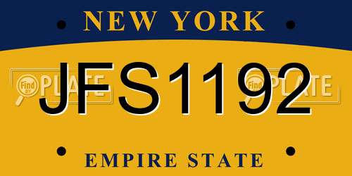 JFS1192 New York License Plate
