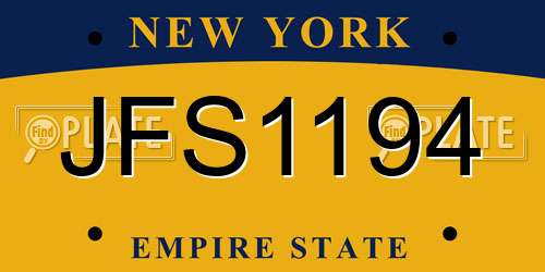 JFS1194 New York License Plate