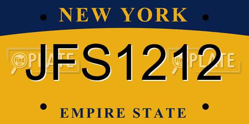 JFS1212 New York License Plate