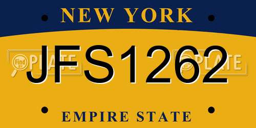 JFS1262 New York License Plate