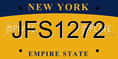 JFS1272 New York License Plate