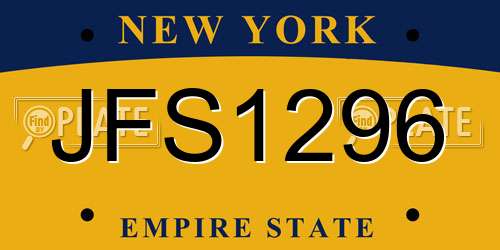 JFS1296 New York License Plate