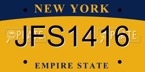 JFS1416 New York License Plate