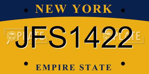 JFS1422 New York License Plate