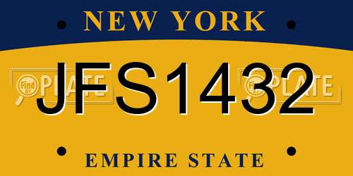 JFS1432 New York License Plate