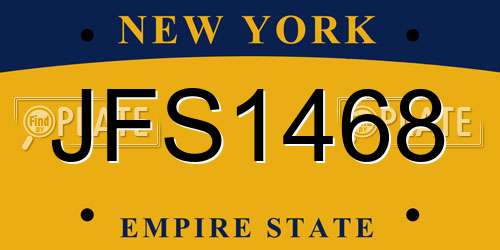 JFS1468 New York License Plate