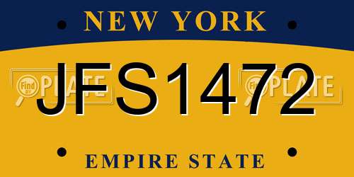JFS1472 New York License Plate