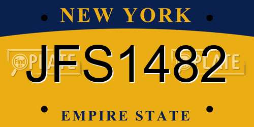 JFS1482 New York License Plate