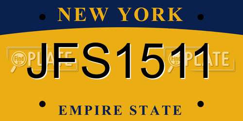 JFS1511 New York License Plate