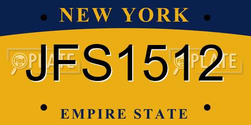 JFS1512 New York License Plate