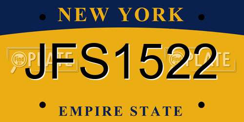 JFS1522 New York License Plate