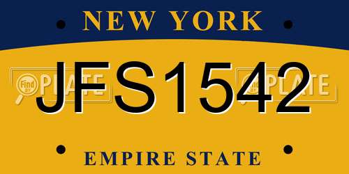 JFS1542 New York License Plate
