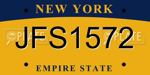 JFS1572 New York License Plate