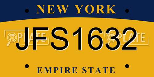 JFS1632 New York License Plate