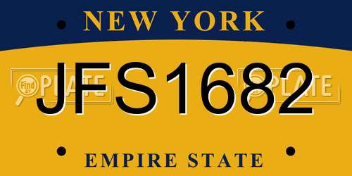 JFS1682 New York License Plate