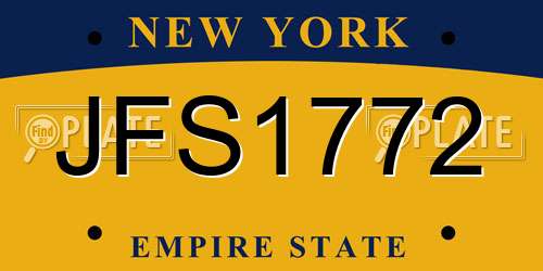 JFS1772 New York License Plate