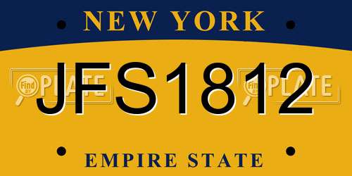 JFS1812 New York License Plate