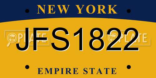 JFS1822 New York License Plate
