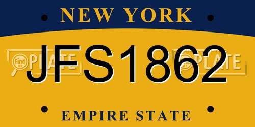 JFS1862 New York License Plate