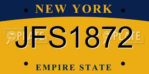 JFS1872 New York License Plate