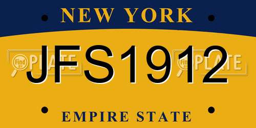 JFS1912 New York License Plate