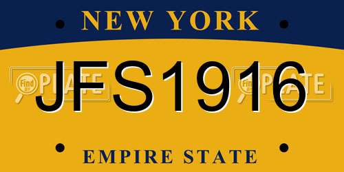 JFS1916 New York License Plate