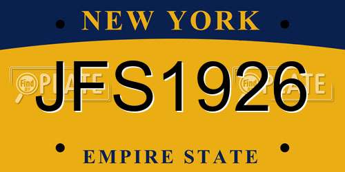 JFS1926 New York License Plate