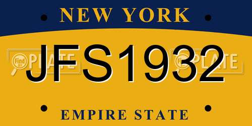 JFS1932 New York License Plate