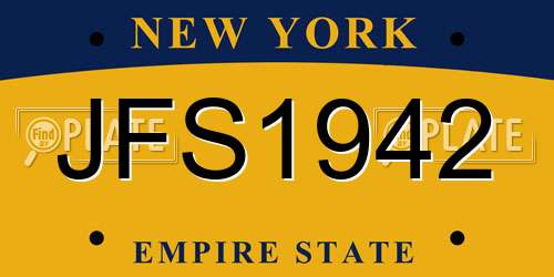 JFS1942 New York License Plate