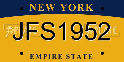 JFS1952 New York License Plate