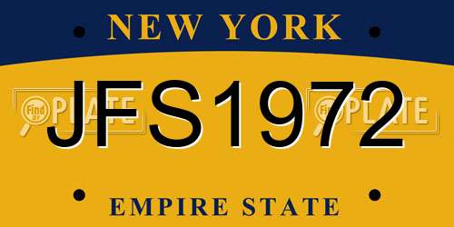 JFS1972 New York License Plate