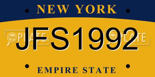 JFS1992 New York License Plate
