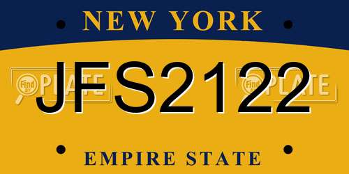 JFS2122 New York License Plate