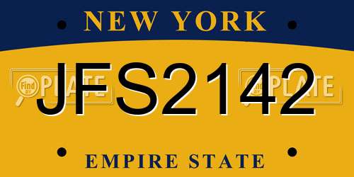 JFS2142 New York License Plate