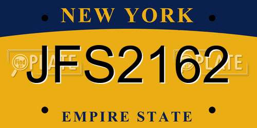 JFS2162 New York License Plate