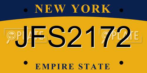 JFS2172 New York License Plate