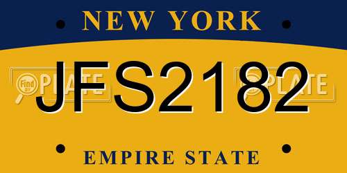 JFS2182 New York License Plate