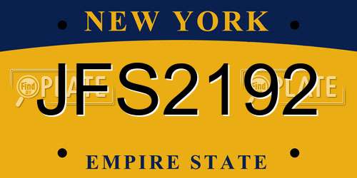 JFS2192 New York License Plate