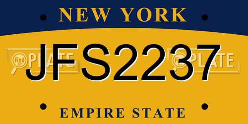 JFS2237 New York License Plate