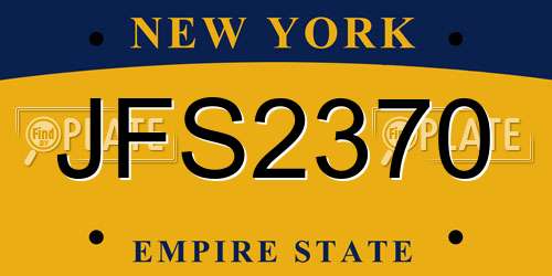 JFS2370 New York License Plate