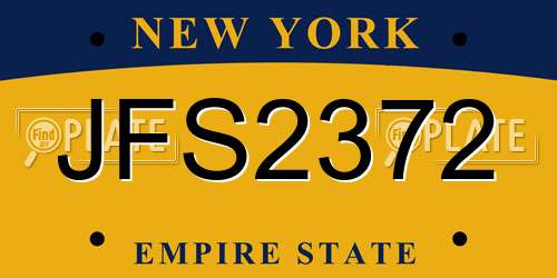 JFS2372 New York License Plate