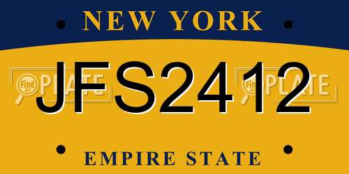 JFS2412 New York License Plate