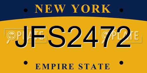 JFS2472 New York License Plate