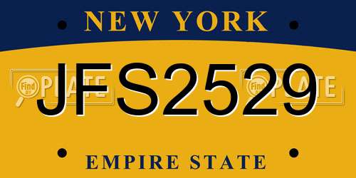 JFS2529 New York License Plate