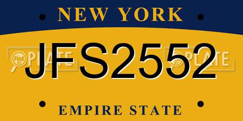 JFS2552 New York License Plate
