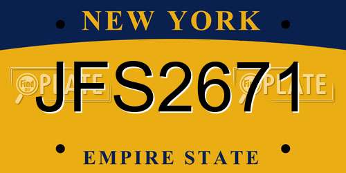 JFS2671 New York License Plate