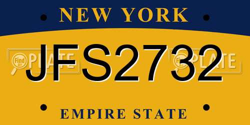 JFS2732 New York License Plate